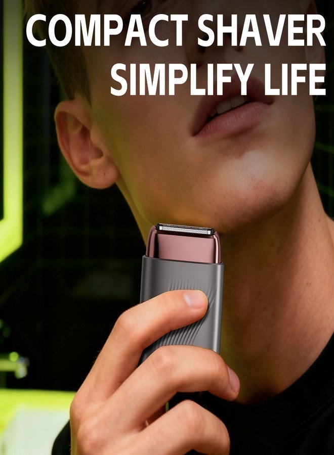 ENCHEN ماكينة حلاقة ميني مدمجة MS006 بنظام شفرات ثلاثية عائمة 3D بسرعة 6800 دورة في الدقيقة قابلة للشحن من نوع C بحجم الجيب - رمادي غامق - Image 5